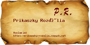 Prikaszky Rozália névjegykártya